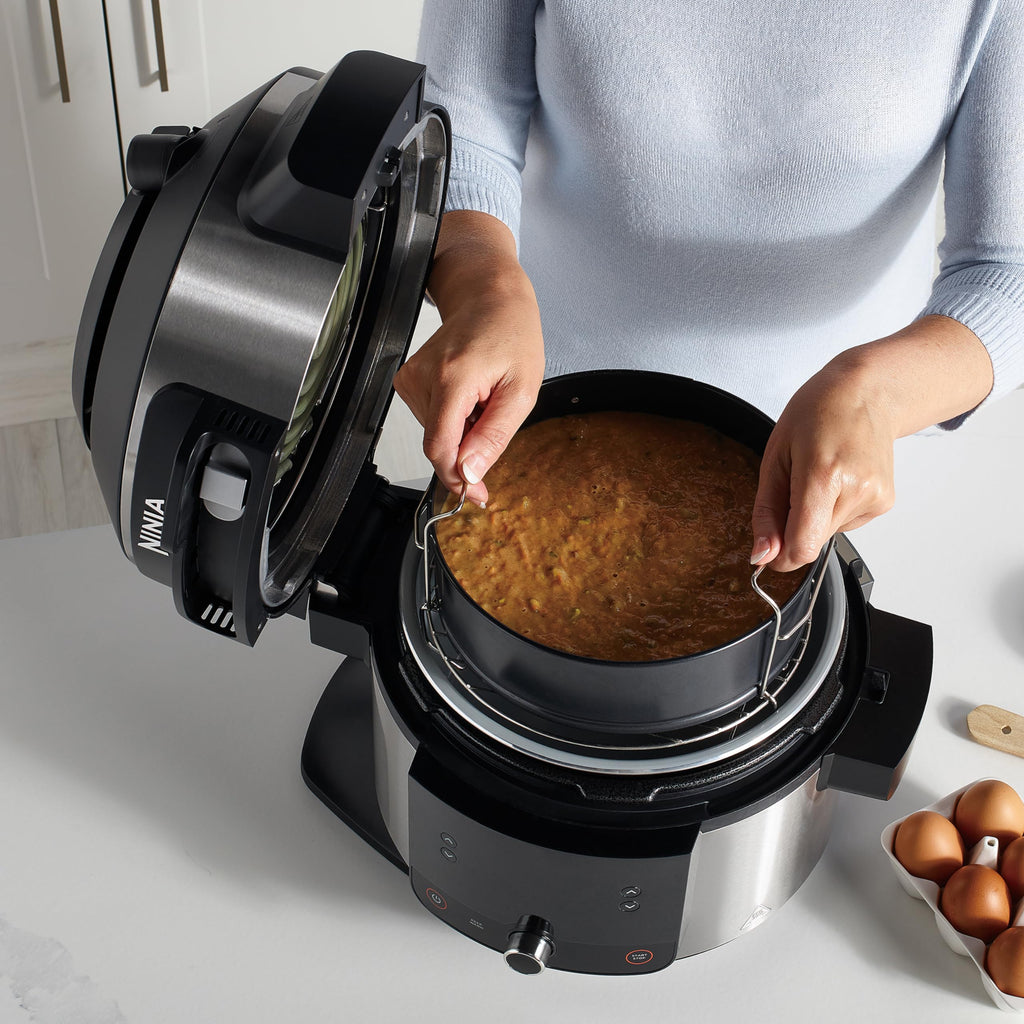 Ninja Foodi Multicuiseur avec SmartLid, 11 en 1, 6L, Autocuiseur Multifonction, Cuisson sous pression, Air Fryer, Friteuse à air, Vapeur combinée, Mijoteuse, Griller, Cuire, Acier inoxydable, OL550EU