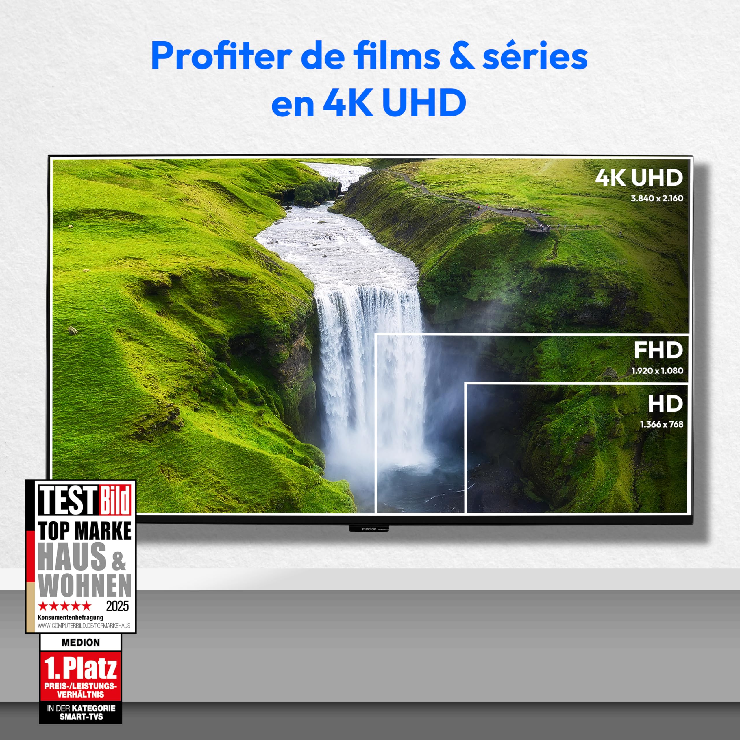 MEDION TV OLED 138,8 cm (55") (TiVo, Smart-TV, Dolby Vision HDR, Caisson de Basses, MEMC, Micro Dimming, Portail TiVo, Prime Video, Disney+, Dolby Atm